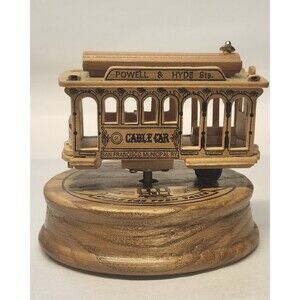 CTC Powell & Hyde Cable Car Turn Table Music Box Wood San Francisco Works READ